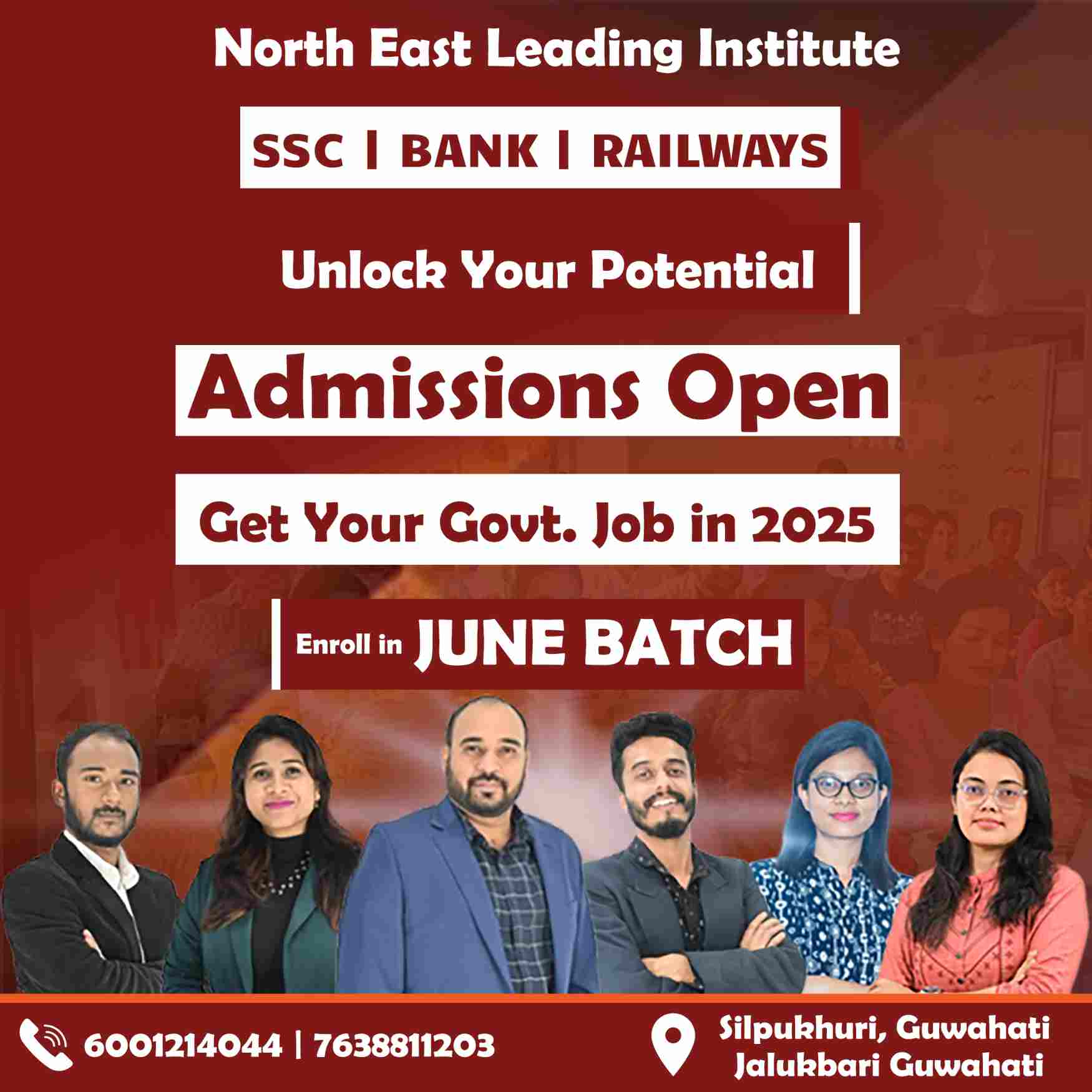 faculties grp photo, brown background, enroll in june batch